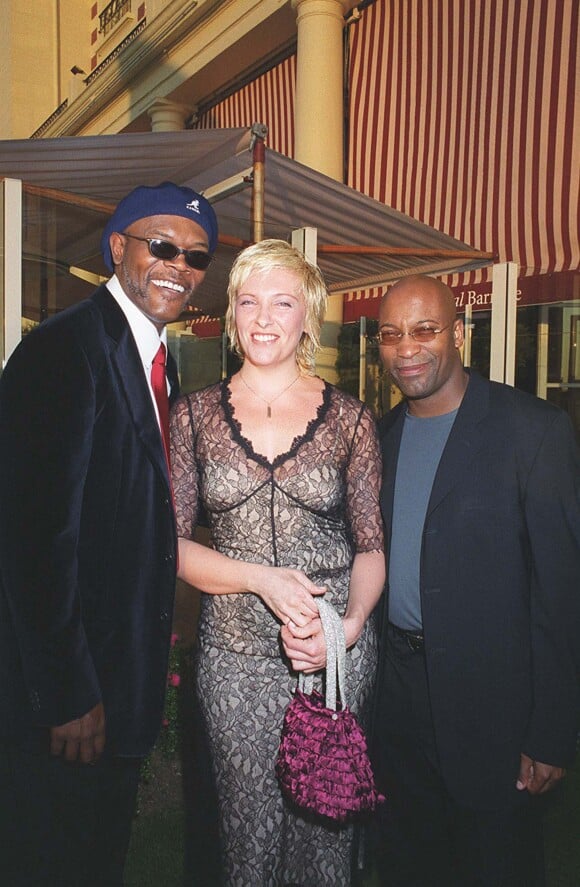 John Singleton avec Samuel L Jackson et Toni Collette au 26e Festival de Deauville en 2000 lors de la projection de Shaft.