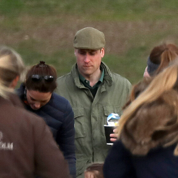 Exclusif - Catherine Kate Middleton, duchesse de Cambridge, la princesse Charlotte, Le prince William, duc de Cambridge lors d'une après-midi de détente en famille en marge des courses de chevaux de Burnham dans le Norfolk le 12 avril 2019.