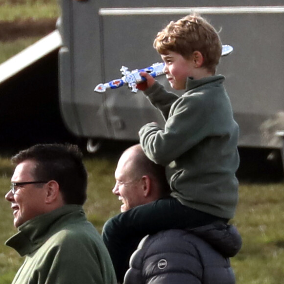 Exclusif - Mike Tindall, Le prince George lors d'une après-midi de détente en famille en marge des courses de chevaux de Burnham dans le Norfolk le 12 avril 2019.