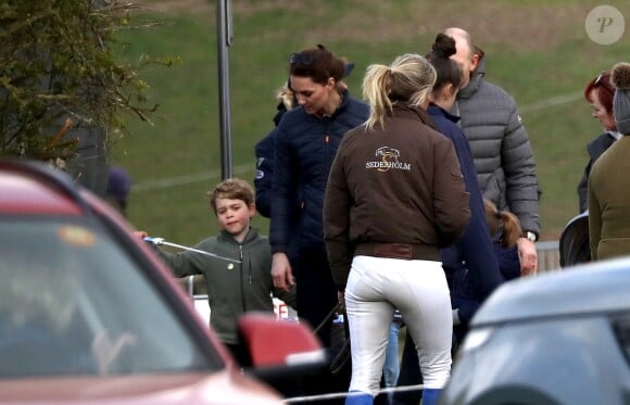 Exclusif - Le prince George, Catherine Kate Middleton, duchesse de Cambridge lors d'une après-midi de détente en famille en marge des courses de chevaux de Burnham dans le Norfolk le 12 avril 2019.