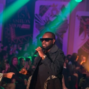 Exclusif - Le rappeur Gims (Maître Gims - Gandhi Djuna) lors du défilé de la 14ème édition du Casa Fashion Show au Sofitel Casablanca Tour Blanche à Casablanca, Maroc, le 20 avril 2019. Sept ans déjà que le Casa Fashion Show promeut la femme marocaine citoyenne du monde. Devenu un rendez-vous incontournable et placé sous le Haut Patronage de Sa Majesté le Roi du Maroc, l'événement porté par K.Cheddadi et chorégraphié par H.Ghorab, se veut le reflet d'une société plurielle et avant-gardiste, jonglant avec brio entre ses racines orientales et sa culture occidentale. Une société solidaire également… L'événement soutenant depuis son lancement l’Association des Bonnes Œuvres du Cœur dont l’objectif est de redonner un souffle de vie et d’espoir aux bébés bleus. Le Casa Fashion Show dévoile au public marocain les collections Printemps/Eté 2019 des griffes les plus prestigieuses : de Etro à Oud Paris, en passant par Elisabetta Franchi, Pinko, Dice Kayek, Just Cavalli ou encore Orza Couture… Les créateurs marocains Lina Cahill et Sara Chraibi revisitent la robe du soir, avec cet œil aiguisé et ce sens pointu du détail qui les caractérisent. Le talentueux couturier tunisien, Ali Karoui (souvent surnommé le nouveau Azzedine Alaia), est présent pour la seconde fois consécutive. Enfin, l’enseigne marocaine de luxe IO sera la chaussure officielle de l’événement et l’Oréal Paris, le partenaire coiffure et make up du show. © Philippe Doignon/Bestimage