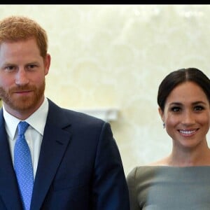 Le prince Harry, duc de Sussex et sa femme Meghan Markle, duchesse de Sussex rencontre le président Irlandais Michael D. Higgins et sa femme Sabina Coyne à Dublin le 11 juillet 2018.