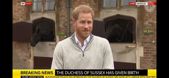 Prince Harry accorde une interview vidéo après la naissance de son premier enfant le 6 mai 2019.