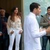 Le footballeur Iker Casillas, accompagné de son épouse Sara Carbonero, quitte l'hôtel CUF Porto. Porto, le 6 mai 2019.
