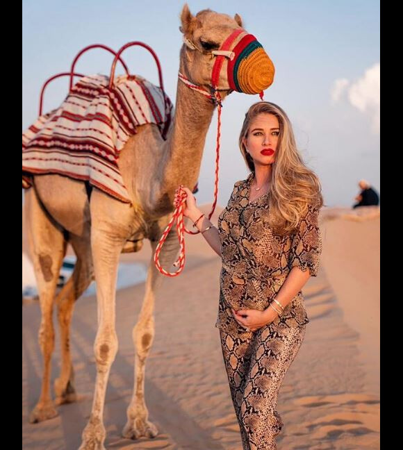 Maria Salaues enceinte à Dubaï. Photo souvenir publiée sur Instagram le 25 avril 2019.