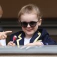 Le prince Jacques de Monaco et la princesse Gabriella de Monaco lors de la 9ème édition du Tournoi Sainte Dévote de Rugby au Stade Louis II à Monaco, le 11 mai 2019. © Jean-Charles Vinaj/Pool/Bestimage