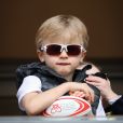 No Tabloïds - Le prince Jacques de Monaco lors de la 9ème édition du Tournoi Sainte Dévote de Rugby au Stade Louis II à Monaco, le 11 mai 2019. © Jean-Charles Vinaj/Pool/Bestimage