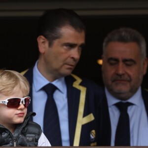 La princesse Charlène de Monaco et son fils le prince Jacques de Monaco lors de la 9ème édition du Tournoi Sainte Dévote de Rugby au Stade Louis II à Monaco, le 11 mai 2019.  © Jean-Charles Vinaj/Pool/Bestimage