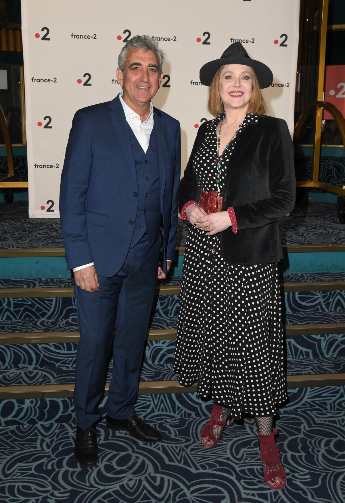 Photo : Julien Cafaro et Agnès Soral lors de la 31ème cérémonie des  Molières 2019 aux Folies Bergère à Paris, France, le 13 mai 2019. © Coadic  Guirec/Bestimage - Purepeople