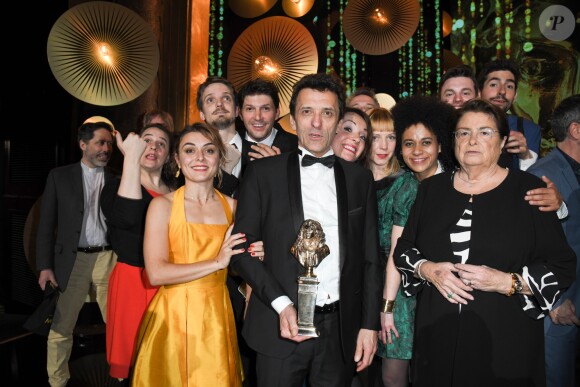 L'équipe de la comédie musicale "Chance" avec Hervé Devolder et Marguerite Gourgue (meilleur spectacle musical) lors de la 31ème cérémonie des Molières 2019 aux Folies Bergère à Paris, France, le 13 mai 2019. © Coadic Guirec/Bestimage