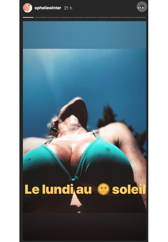 Ophélie Winter a partagé cette photo en story sur Instagram, le 13 mai 2019