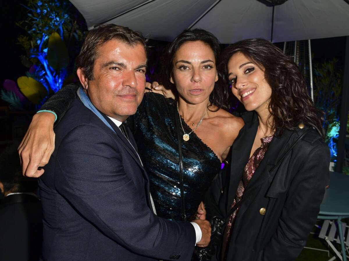 Photo : Exclusif - Franck Appietto, directeur général de C8, Sandra Sisley  et Laurie Cholewa - Soirée douverture de la terrasse Sandra & Co à Cannes,  le 14 mai 2019. © Pierre PerusseauBestimage - Purepeople