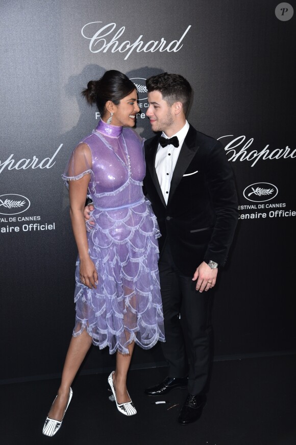 Priyanka Chopra et son mari Nick Jonas - Photocall de la soirée "Chopard Love Night" lors du 72ème Festival International du Film de Cannes. Le 17 mai 2019 © Giancarlo Gorassini / Bestimage