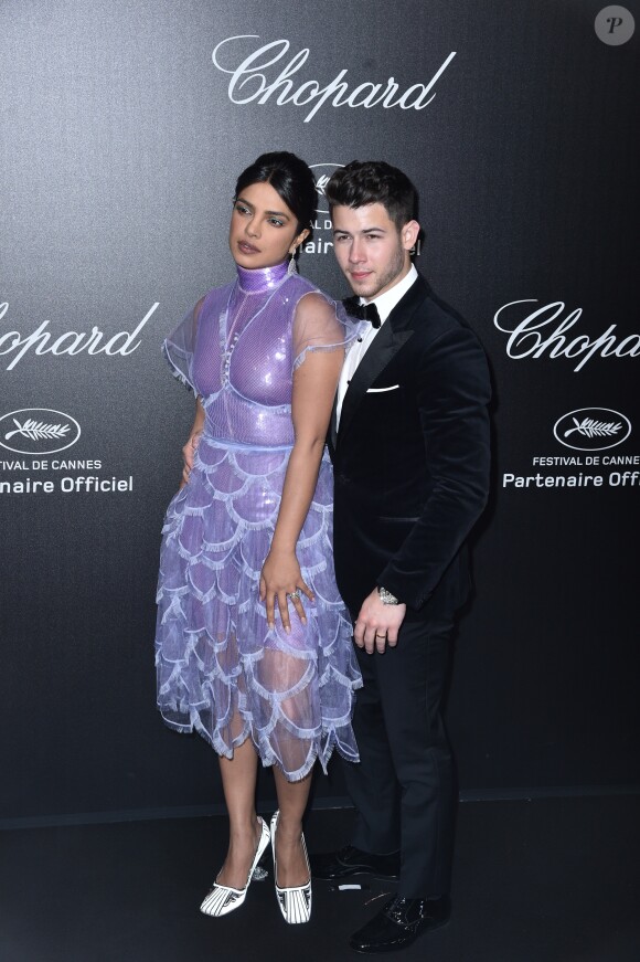 Priyanka Chopra et son mari Nick Jonas - Photocall de la soirée "Chopard Love Night" lors du 72ème Festival International du Film de Cannes. Le 17 mai 2019 © Giancarlo Gorassini / Bestimage