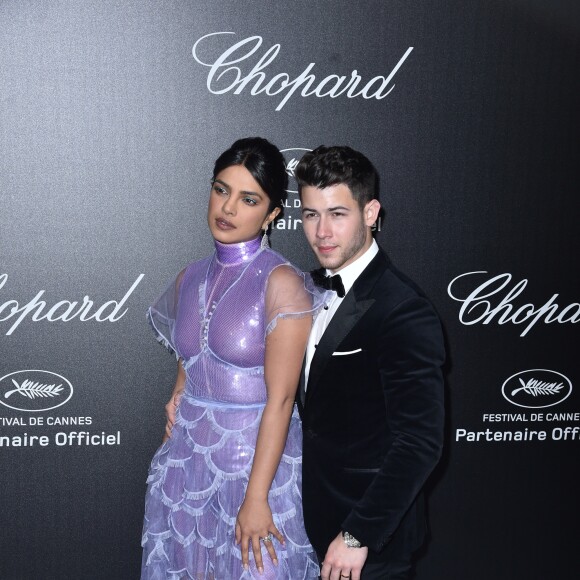 Priyanka Chopra et son mari Nick Jonas - Photocall de la soirée "Chopard Love Night" lors du 72ème Festival International du Film de Cannes. Le 17 mai 2019 © Giancarlo Gorassini / Bestimage