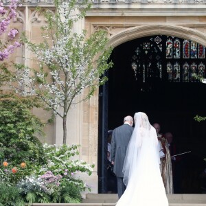 Lady Gabriella Windsor et son père le prince Michael of Kent - Mariage de Lady Gabriella Windsor avec Thomas Kingston dans la chapelle Saint-Georges du château de Windsor le 18 mai 2019.