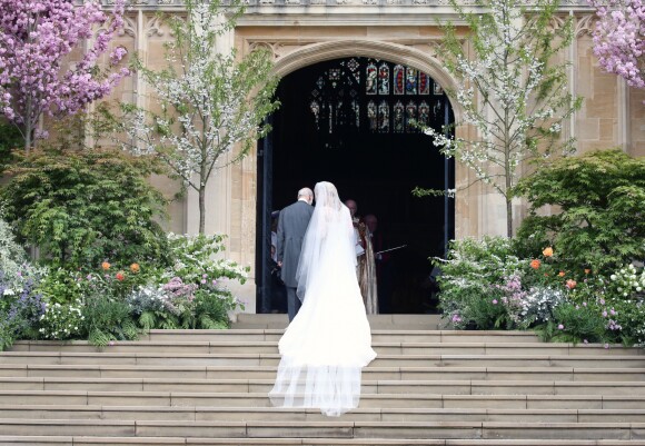Lady Gabriella Windsor et son père le prince Michael of Kent - Mariage de Lady Gabriella Windsor avec Thomas Kingston dans la chapelle Saint-Georges du château de Windsor le 18 mai 2019.