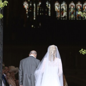 Lady Gabriella Windsor et son père le prince Michael of Kent - Mariage de Lady Gabriella Windsor avec Thomas Kingston dans la chapelle Saint-Georges du château de Windsor le 18 mai 2019.