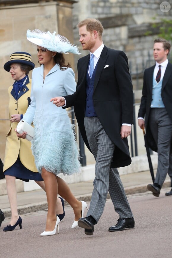 La princesse Anne, Lady Frederick Windsor (Sophie Lara Winkleman) et le prince Harry - Mariage de Lady Gabriella Windsor avec Thomas Kingston dans la chapelle Saint-Georges du château de Windsor le 18 mai 2019. 