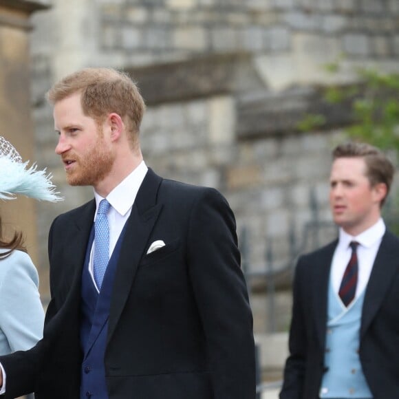 La princesse Anne, Lady Frederick Windsor (Sophie Lara Winkleman) et le prince Harry - Mariage de Lady Gabriella Windsor avec Thomas Kingston dans la chapelle Saint-Georges du château de Windsor le 18 mai 2019. 