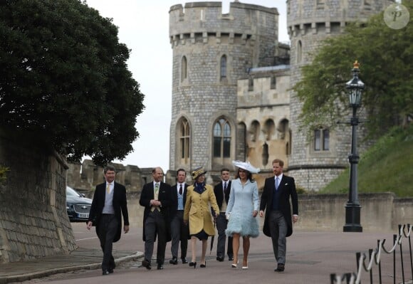 La princesse Anne, Lady Frederick Windsor (Sophie Lara Winkleman) et le prince Harry - Mariage de Lady Gabriella Windsor avec Thomas Kingston dans la chapelle Saint-Georges du château de Windsor le 18 mai 2019.