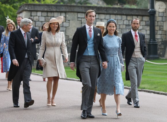 Pippa Middleton et James Matthews, Carole et Michael Middleton - Mariage de Lady Gabriella Windsor avec Thomas Kingston dans la chapelle Saint-Georges du château de Windsor le 18 mai 2019.