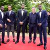 Jonathan Ikoné, Loïc Rémy, Mike Maignan (Losc), Christophe Galtier (entraineur Lille OSC) et Nicolas Pépé (Losc) arrivent à la 28ème cérémonie des trophées UNFP (Union nationale des footballeurs professionnels) au Pavillon d'Armenonville à Paris, France, le 19 mai 2019.