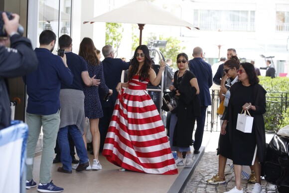 Aishwarya Rai à l'hôtel Martinez lors du 72ème Festival International du Film de Cannes, le 19 mai 2019.