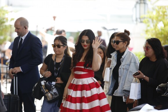 Aishwarya Rai à l'hôtel Martinez lors du 72ème Festival International du Film de Cannes, le 19 mai 2019.