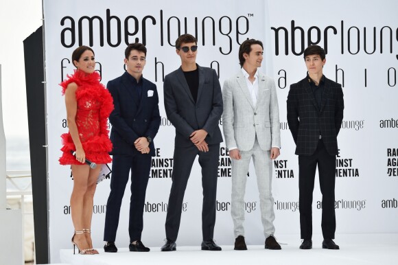 Nathalie Pinkham et Charles Leclerc lors de la soirée Amber Lounge Monaco 2019 au profit de la fondation de Jackie Stewart "Race Against Dementia" à l'hôtel Méridien Beach Plaza à Monaco, le 24 mai 2019. © Bruno Bebert