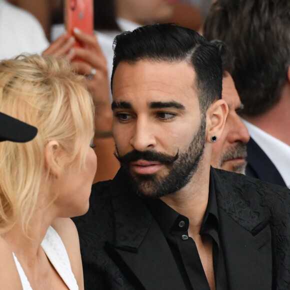 Pamela Anderson et son compagnon Adil Rami lors de la soirée Amber Lounge Monaco 2019 au profit de la fondation de Jackie Stewart "Race Against Dementia" à l'hôtel Méridien Beach Plaza à Monaco, le 24 mai 2019. © Bruno Bebert