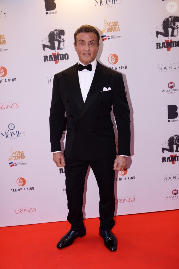 Sylvester Stallone lors du dîner Millennium Media et du cocktail en l'honneur de Sylvester Stallone, organisé par Five Eyes Production sur la plage La Môme, lors du 72ème Festival International du Film de Cannes, le 24 mai 2019. © Rachid Bellak/Bestimage
