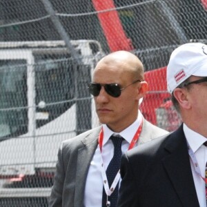 Le Prince Albert II de Monaco avec son fils le prince Jacques, Kaia- Rose, la fille de Gareth Wittstock, le frère de la princesse Charlene, et la princesse Gabriella le samedi 25 mai 2019, jour des essais qualificatifs pour le 77 ème Grand Prix de Formule 1 (F1) à Monaco. Monaco le 25 Mai 2019. © Bruno Bebert / Bestimage