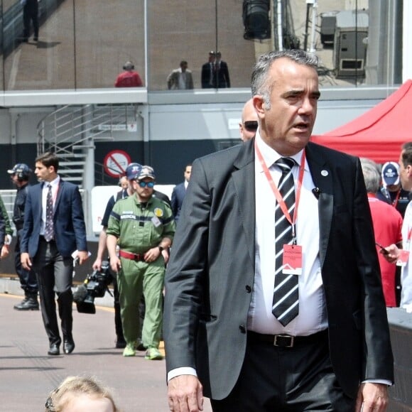 Le Prince Albert II de Monaco avec son fils le prince Jacques, Kaia- Rose, la fille de Gareth Wittstock, le frère de la princesse Charlene, et la princesse Gabriella le samedi 25 mai 2019, jour des essais qualificatifs pour le 77 ème Grand Prix de Formule 1 (F1) à Monaco. Monaco le 25 Mai 2019. © Bruno Bebert / Bestimage