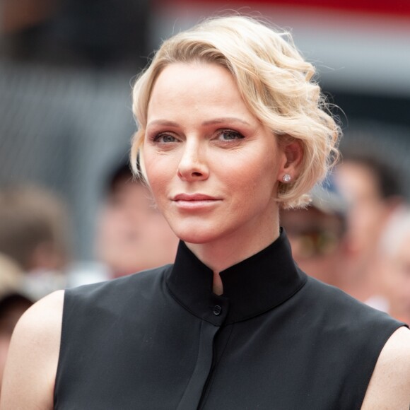 La princesse Charlène de Monaco lors de l'hommage rendu à Niki Lauda (décédé le 20 mai 2019) avant le départ du Grand Prix de Formule 1 de Monaco, le 26 mai 2019. David Nivière/Pool/Bestimage