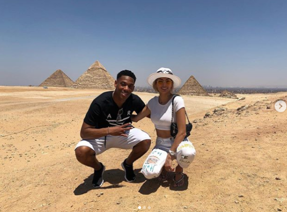 Mélanie Da Cruz et Anthony Martial profitent de vacances en Egypte, en mai 2019.