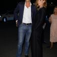 Le prince Emmanuel-Philibert de Savoie et Clotilde Courau arrivant à la soirée "Vogue 50 Archive" lors de la fashion week de Milan le 21 septembre 2014