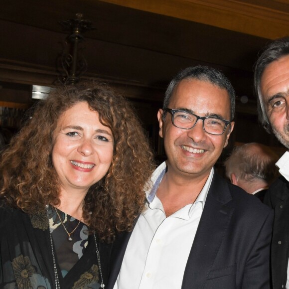 Valérie Toranian, directrice de la Revue des Deux Mondes, le lauréat Kamel Daoud, et Emmanuel Chain - Remise du Prix de La Revue des Deux Mondes au Bistrot de Paris le 22 mai 2019. © Coadic Guirec/Bestimage