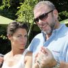 Alessandra Sublet et Emmanuel Maubert - Garden Party chez Babette de Rozières, élue personnalité populaire 2010 et prix Marianne de la poste avec timbre à son effigie. Le 27 juin 2010