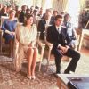 Caroline de Monaco en robe courte pour son mariage avec Stefano Casiraghi à Monaco, le 23 décembre 1983.