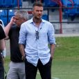 David Beckham passe la journée avec les jeunes de l'académie Inter Miami CF au Lockhart Stadium à Fort Lauderdale. Le 2 juin 2019.