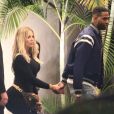 Khloe Kardashian, son compagnon Tristan Thompson et sa soeur Kourtney Kardashsian sont allés à l'inauguration de la collection de maquillage de Kylie Jenner et Jordyn Woods à Studio City.