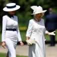 Melania Trump et Camilla Parker Bowles, duchesse de Cornouailles - Le président des Etats-Unis et sa femme accueillis au palais de Buckingham à Londres. Le 3 juin 2019