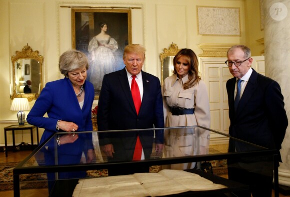Donald Trump et sa femme, Theresa May et son mari Philip May - Le président des Etats-Unis reçus par la première ministre britannique au 10 Downing Street à Londres. Le 4 juin 2019