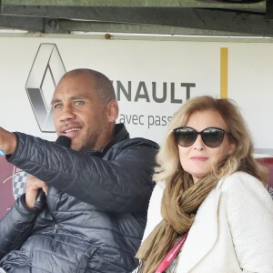 Valérie Trierweiler et Romain Magellan lors du "Match des Légendes" au profit de l'association "Un sourire, un espoir pour la vie" au stade Chaban Delmas, à Bordeaux, France, le 27 Mai 2019. © Patrick Bernard/Bestimage