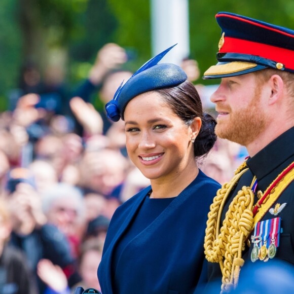 Le prince Harry et Meghan Markle, duchesse de Sussex, lors de la parade Trooping the Colour à Londres, le 8 juin 2019.