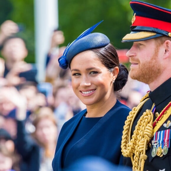 Le prince Harry et Meghan Markle, duchesse de Sussex, lors de la parade Trooping the Colour à Londres, le 8 juin 2019.