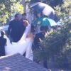Arrivée de Katherine Schwarzenegger et C. Pratt à leur mariage au Ranch de San Ysidro à Montecito au États-Unis, 8 juin 2019