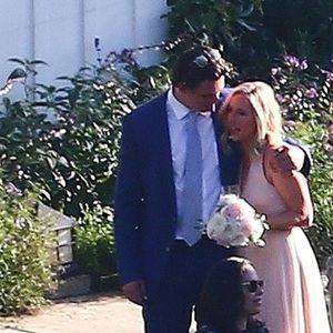 Vue aérienne des invités au mariage de K. Schwarzenegger et C. Pratt au Ranch de San Ysidro à Montecito au États-Unis, le 8 juin 2019