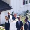Vue aérienne des invités au mariage de K. Schwarzenegger et C. Pratt au Ranch de San Ysidro à Montecito au États-Unis, le 8 juin 2019 A